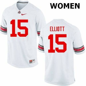 NCAA Ohio State Buckeyes Women's #15 Ezekiel Elliott White Nike Football College Jersey AUW1045MN